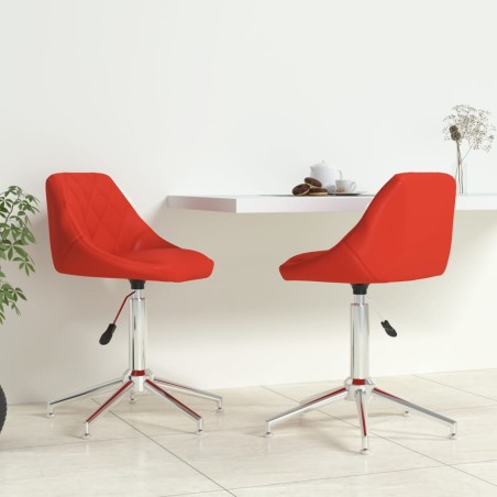 Esszimmerstühle 2 Stk. Drehbar Rot Kunstleder
