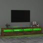 vidaXL TV-Schrank mit LED-Leuchten Räuchereiche 240x35x40 cm vidaXL TV-Schrank mit LED-Leuchten Räuchereiche 240x35x40 cm
