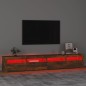 vidaXL TV-Schrank mit LED-Leuchten Räuchereiche 240x35x40 cm vidaXL TV-Schrank mit LED-Leuchten Räuchereiche 240x35x40 cm