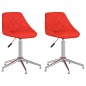 Esszimmerstühle 2 Stk. Drehbar Rot Kunstleder Esszimmerstühle 2 Stk. Drehbar Rot Kunstleder
