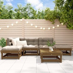 vidaXL 6-tlg. Garten-Lounge-Set mit Kissen Honigbraun Massivholz