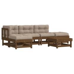 vidaXL 6-tlg. Garten-Lounge-Set mit Kissen Honigbraun Massivholz