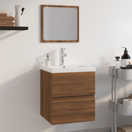 vidaXL Badmöbel-Set Braun Eichen-Optik Holzwerkstoff