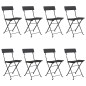 vidaXL Bistrostühle 8 Stk. Klappbar Schwarz Poly Rattan und Stahl vidaXL Bistrostühle 8 Stk. Klappbar Schwarz Poly Rattan und Stahl