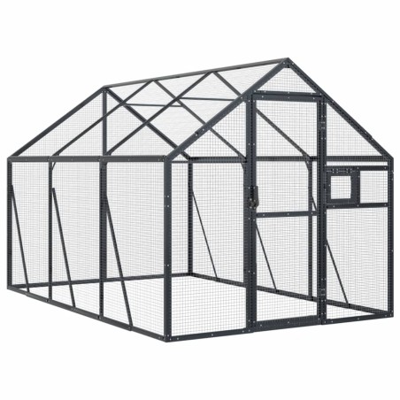vidaXL Voliere Anthrazit 1,79x3x1,85 m Aluminium