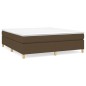 vidaXL Boxspringbett mit Matratze Dunkelbraun 180x200 cm Stoff vidaXL Boxspringbett mit Matratze Dunkelbraun 180x200 cm Stoff