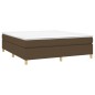 vidaXL Boxspringbett mit Matratze Dunkelbraun 180x200 cm Stoff vidaXL Boxspringbett mit Matratze Dunkelbraun 180x200 cm Stoff