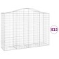 vidaXL Gabionen mit Hochbogen 15Stk. 200x50x140/160cm Verzinktes Eisen vidaXL Gabionen mit Hochbogen 15Stk. 200x50x140/160cm Verzinktes Eisen