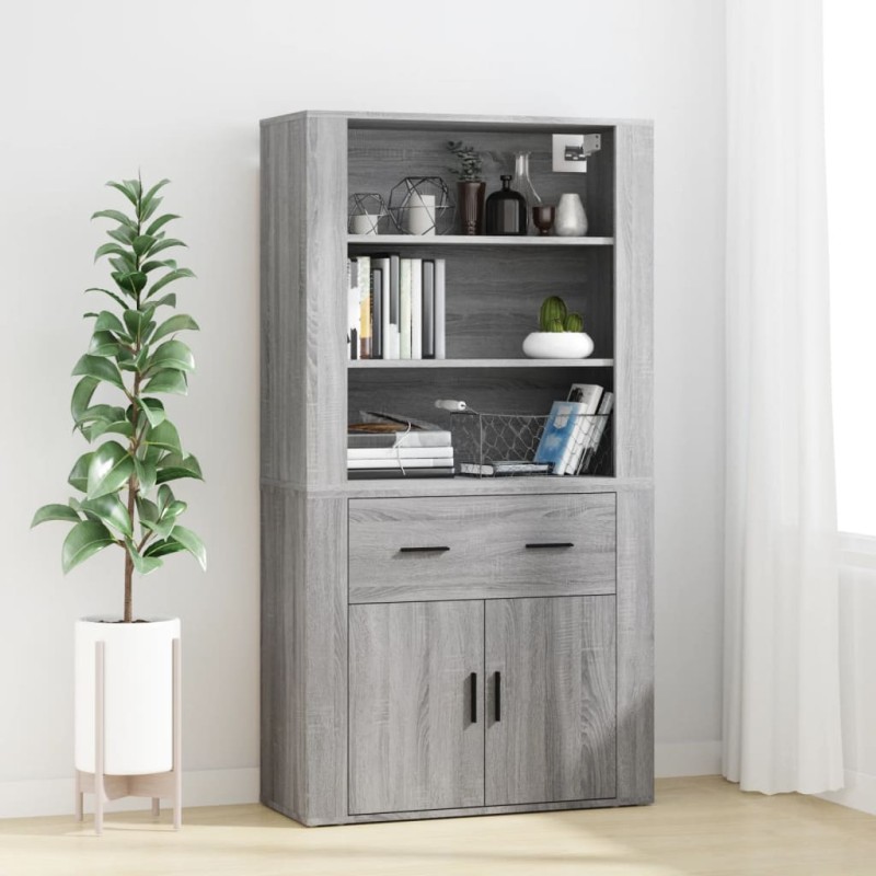 vidaXL Highboard Grau Sonoma Holzwerkstoff vidaXL Highboard Grau Sonoma Holzwerkstoff