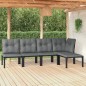 vidaXL 5-tlg. Garten-Lounge-Set Schwarz und Grau Poly Rattan vidaXL 5-tlg. Garten-Lounge-Set Schwarz und Grau Poly Rattan