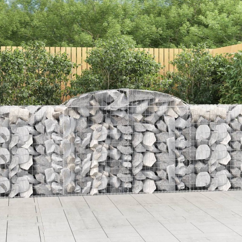 vidaXL Gabionen mit Hochbogen 2 Stk. 300x50x100/120cm Verzinktes Eisen vidaXL Gabionen mit Hochbogen 2 Stk. 300x50x100/120cm Verzinktes Eisen