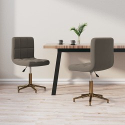 Esszimmerstühle 2 Stk. Drehbar Dunkelgrau Samt