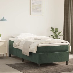 vidaXL Boxspringbett mit Matratze Dunkelgrün 80x200 cm Samt