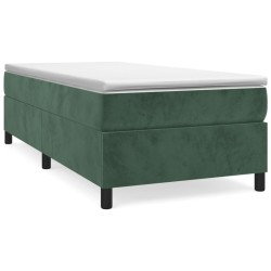 vidaXL Boxspringbett mit Matratze Dunkelgrün 80x200 cm Samt