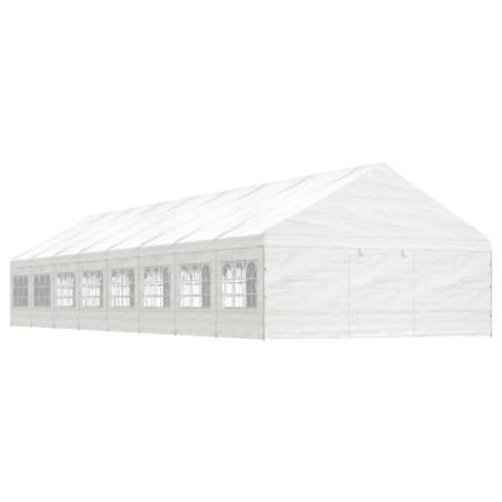 vidaXL Pavillon mit Dach Weiß 17,84x5,88x3,75 m Polyethylen