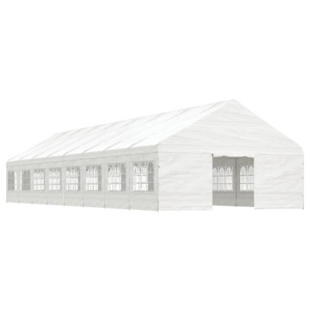 vidaXL Pavillon mit Dach Weiß 17,84x5,88x3,75 m Polyethylen