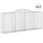 vidaXL Gabionen mit Hochbogen 17 Stk 300x50x120/140cm Verzinktes Eisen vidaXL Gabionen mit Hochbogen 17 Stk 300x50x120/140cm Verzinktes Eisen