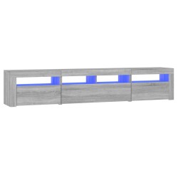 vidaXL TV-Schrank mit LED-Leuchten Grau Sonoma 210x35x40 cm