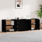 vidaXL Sideboards 3 Stk. Schwarz Holzwerkstoff vidaXL Sideboards 3 Stk. Schwarz Holzwerkstoff