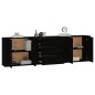 vidaXL Sideboards 3 Stk. Schwarz Holzwerkstoff vidaXL Sideboards 3 Stk. Schwarz Holzwerkstoff