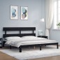 vidaXL Massivholzbett mit Kopfteil Schwarz 200x200 cm vidaXL Massivholzbett mit Kopfteil Schwarz 200x200 cm