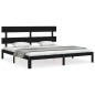 vidaXL Massivholzbett mit Kopfteil Schwarz 200x200 cm vidaXL Massivholzbett mit Kopfteil Schwarz 200x200 cm