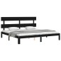 vidaXL Massivholzbett mit Kopfteil Schwarz 200x200 cm vidaXL Massivholzbett mit Kopfteil Schwarz 200x200 cm