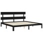 vidaXL Massivholzbett mit Kopfteil Schwarz 200x200 cm vidaXL Massivholzbett mit Kopfteil Schwarz 200x200 cm