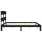 vidaXL Massivholzbett mit Kopfteil Schwarz 200x200 cm vidaXL Massivholzbett mit Kopfteil Schwarz 200x200 cm