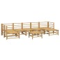 vidaXL 8-tlg. Garten-Lounge-Set mit Kissen Hellgrau Bambus vidaXL 8-tlg. Garten-Lounge-Set mit Kissen Hellgrau Bambus