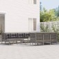 vidaXL 12-tlg. Garten-Lounge-Set mit Kissen Grau Poly Rattan vidaXL 12-tlg. Garten-Lounge-Set mit Kissen Grau Poly Rattan