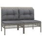 vidaXL 12-tlg. Garten-Lounge-Set mit Kissen Grau Poly Rattan vidaXL 12-tlg. Garten-Lounge-Set mit Kissen Grau Poly Rattan