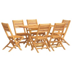 vidaXL 7-tlg. Garten-Essgruppe Massivholz Teak