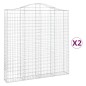 vidaXL Gabionen mit Hochbogen 2 Stk. 200x30x200/220cm Verzinktes Eisen vidaXL Gabionen mit Hochbogen 2 Stk. 200x30x200/220cm Verzinktes Eisen