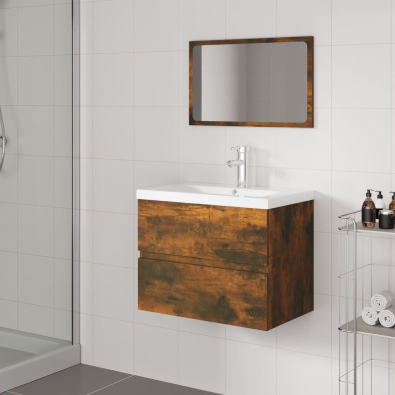 vidaXL Badmöbel-Set Räuchereiche Holzwerkstoff vidaXL Badmöbel-Set Räuchereiche Holzwerkstoff
