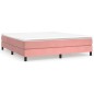 vidaXL Boxspringbett mit Matratze Rosa 160x200 cm Samt vidaXL Boxspringbett mit Matratze Rosa 160x200 cm Samt