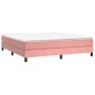vidaXL Boxspringbett mit Matratze Rosa 160x200 cm Samt vidaXL Boxspringbett mit Matratze Rosa 160x200 cm Samt