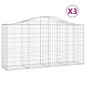 vidaXL Gabionen mit Hochbogen 3 Stk. 200x50x100/120cm Verzinktes Eisen vidaXL Gabionen mit Hochbogen 3 Stk. 200x50x100/120cm Verzinktes Eisen