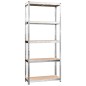 vidaXL Regale mit 5 Böden 4 Stk. Silbern Stahl & Holzwerkstoff vidaXL Regale mit 5 Böden 4 Stk. Silbern Stahl & Holzwerkstoff