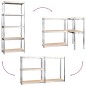 vidaXL Regale mit 5 Böden 4 Stk. Silbern Stahl & Holzwerkstoff vidaXL Regale mit 5 Böden 4 Stk. Silbern Stahl & Holzwerkstoff