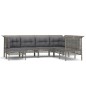 vidaXL 7-tlg. Garten-Lounge-Set mit Kissen Grau Poly Rattan vidaXL 7-tlg. Garten-Lounge-Set mit Kissen Grau Poly Rattan