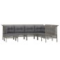 vidaXL 7-tlg. Garten-Lounge-Set mit Kissen Grau Poly Rattan vidaXL 7-tlg. Garten-Lounge-Set mit Kissen Grau Poly Rattan