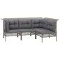 vidaXL 7-tlg. Garten-Lounge-Set mit Kissen Grau Poly Rattan vidaXL 7-tlg. Garten-Lounge-Set mit Kissen Grau Poly Rattan