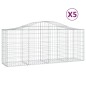 vidaXL Gabionen mit Hochbogen 5 Stk. 200x50x80/100 cm Verzinktes Eisen vidaXL Gabionen mit Hochbogen 5 Stk. 200x50x80/100 cm Verzinktes Eisen