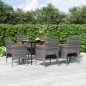 vidaXL 7-tlg. Garten-Essgruppe mit Kissen Grau und Schwarz vidaXL 7-tlg. Garten-Essgruppe mit Kissen Grau und Schwarz