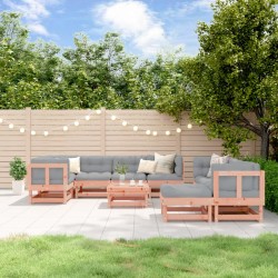 vidaXL 10-tlg. Garten-Lounge-Set mit Kissen Massivholz Douglasie