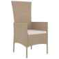 vidaXL 3-tlg. Garten-Essgruppe mit Kissen Beige Poly Rattan vidaXL 3-tlg. Garten-Essgruppe mit Kissen Beige Poly Rattan