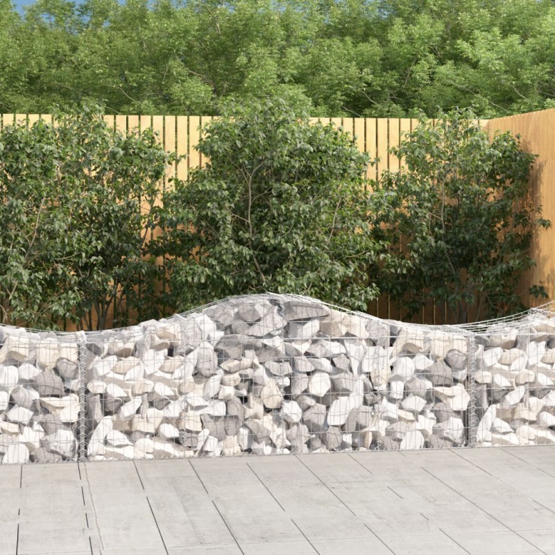 vidaXL Gabionen mit Hochbogen 15 Stk. 200x50x60/80 cm Verzinktes Eisen vidaXL Gabionen mit Hochbogen 15 Stk. 200x50x60/80 cm Verzinktes Eisen