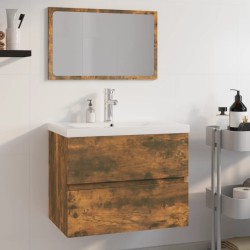 vidaXL Badmöbel-Set Räuchereiche Holzwerkstoff