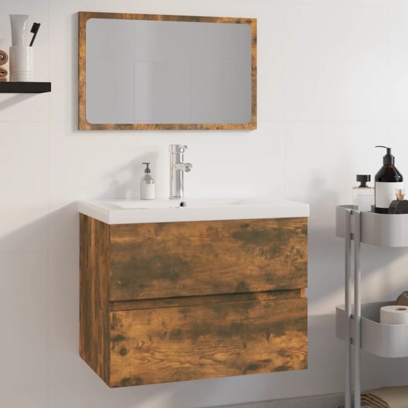 vidaXL Badmöbel-Set Räuchereiche Holzwerkstoff vidaXL Badmöbel-Set Räuchereiche Holzwerkstoff